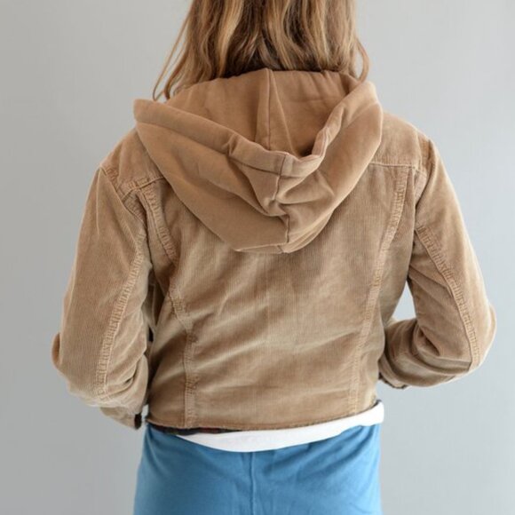 NSF "Rusty" Crop Hooded Corduroy Jacket in "Copper", size Small - Picture 3 of 16